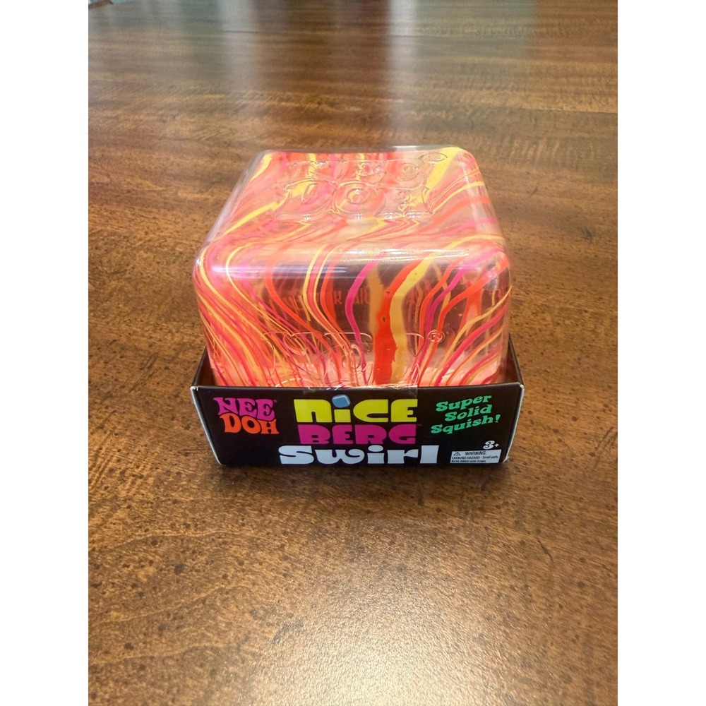 NeeDoh Nice Berg Swirl Orange Red Yellow Super Solid Squish NEW Sealed Schylling